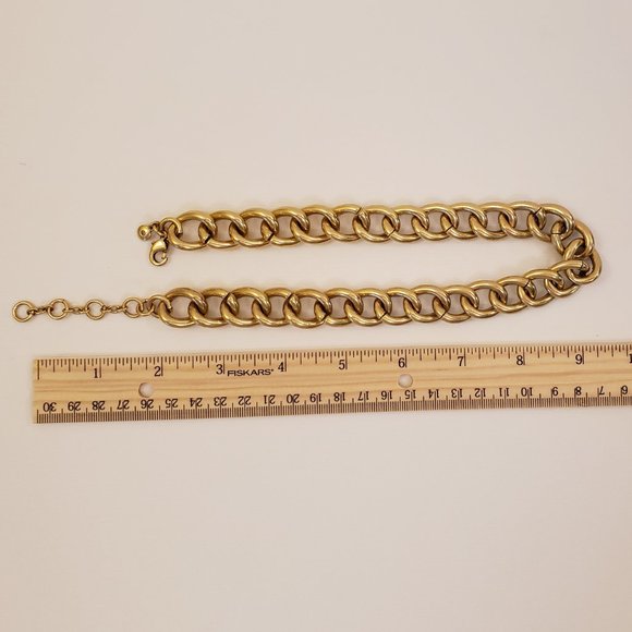 J. Crew Factory, Crystal Pavé Design, Chunky Rolo Link Chain Necklace - Picture 6 of 6